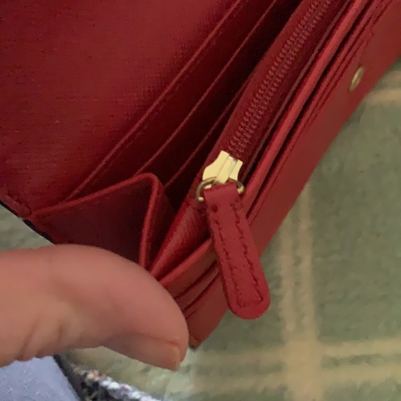 Coach Taylor Coral Colored Leather Flap Wallet - Picture 7 of 10